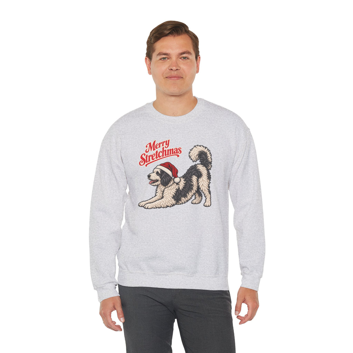 Sheepadoodle Christmas Sweatshirt | Merry Stretchmas