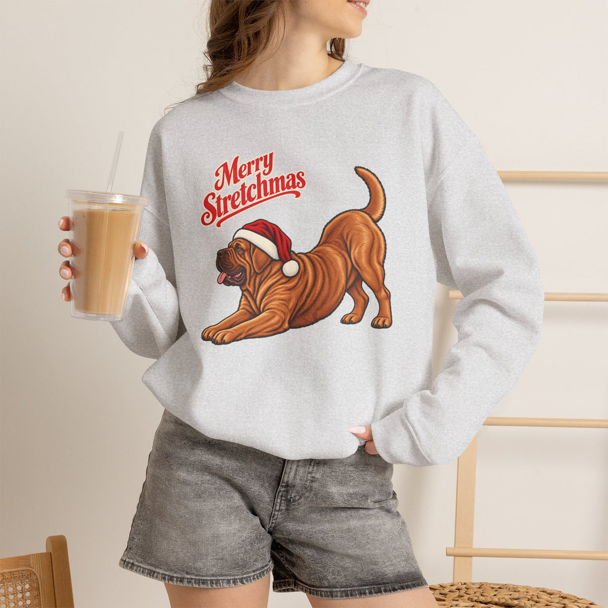 Dogue de Bordeaux Christmas Sweatshirt | Merry Stretchmas