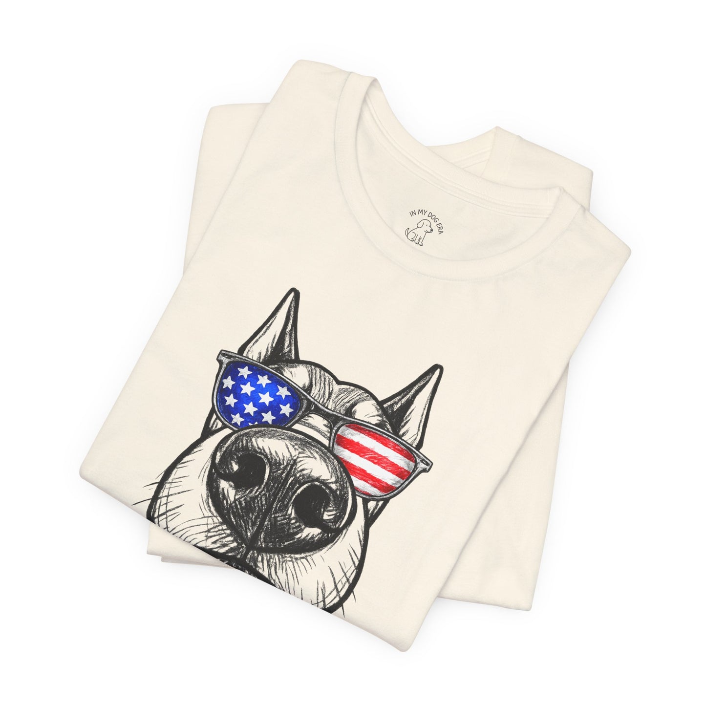 Red, White & BOOP Doberman T-Shirt (Cropped Ears)