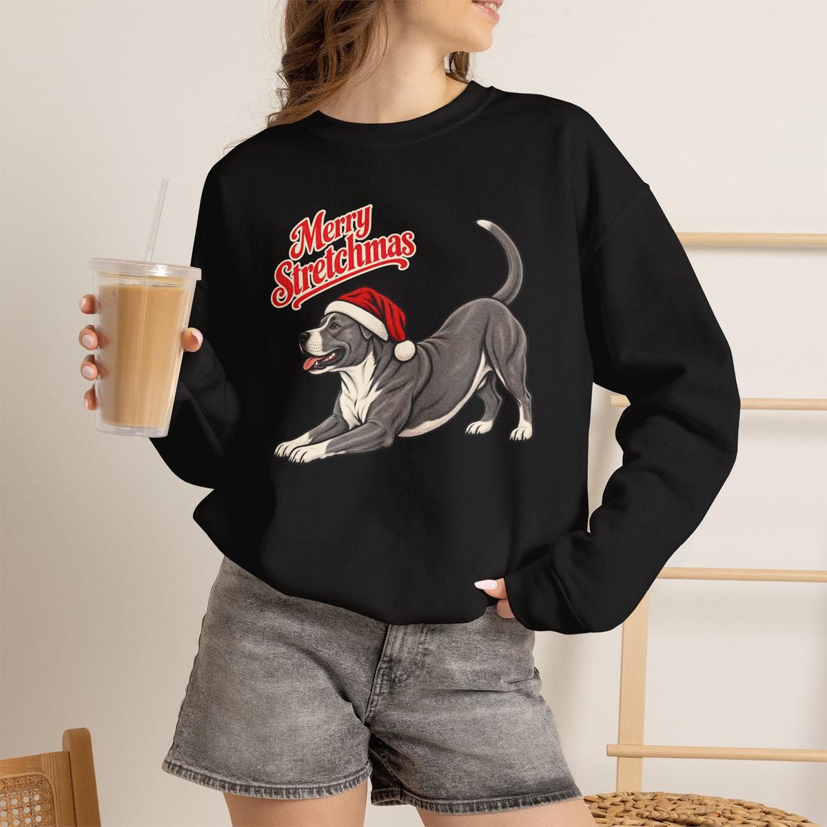 American Staffordshire Terrier Christmas Sweatshirt | Merry Stretchmas