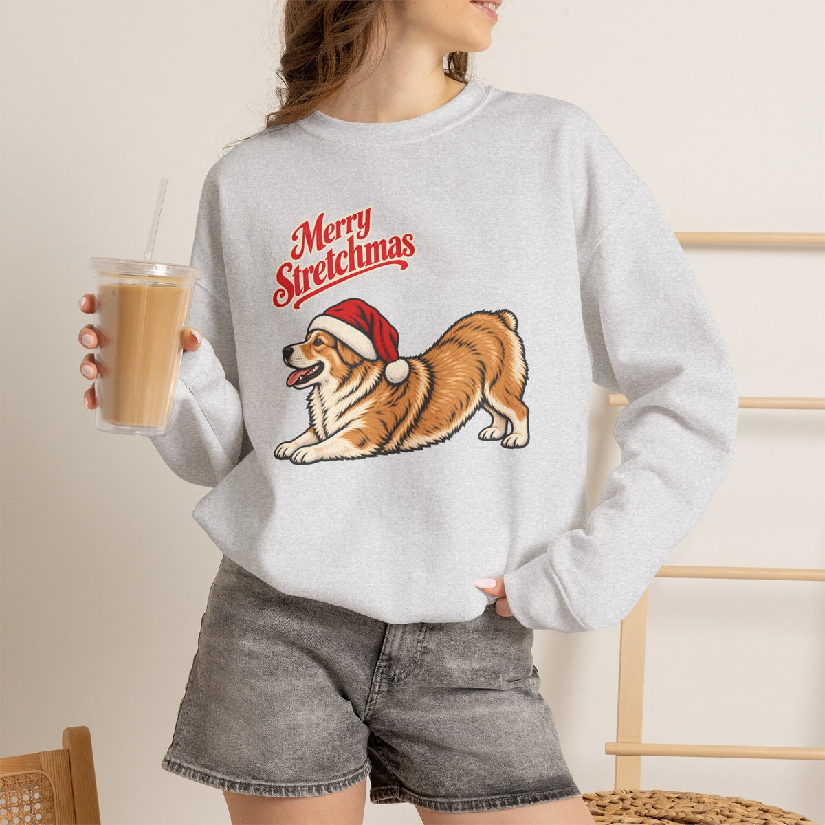 Corgi Christmas Sweatshirt | Merry Stretchmas