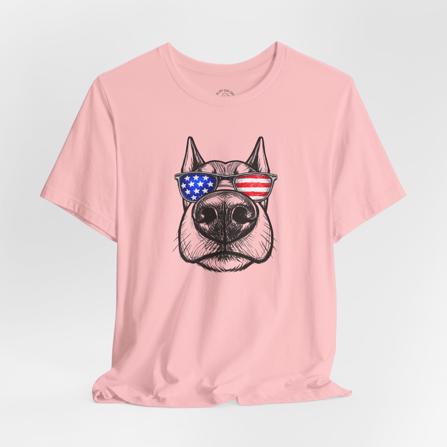 Red, White & BOOP Doberman T-Shirt (Cropped Ears)