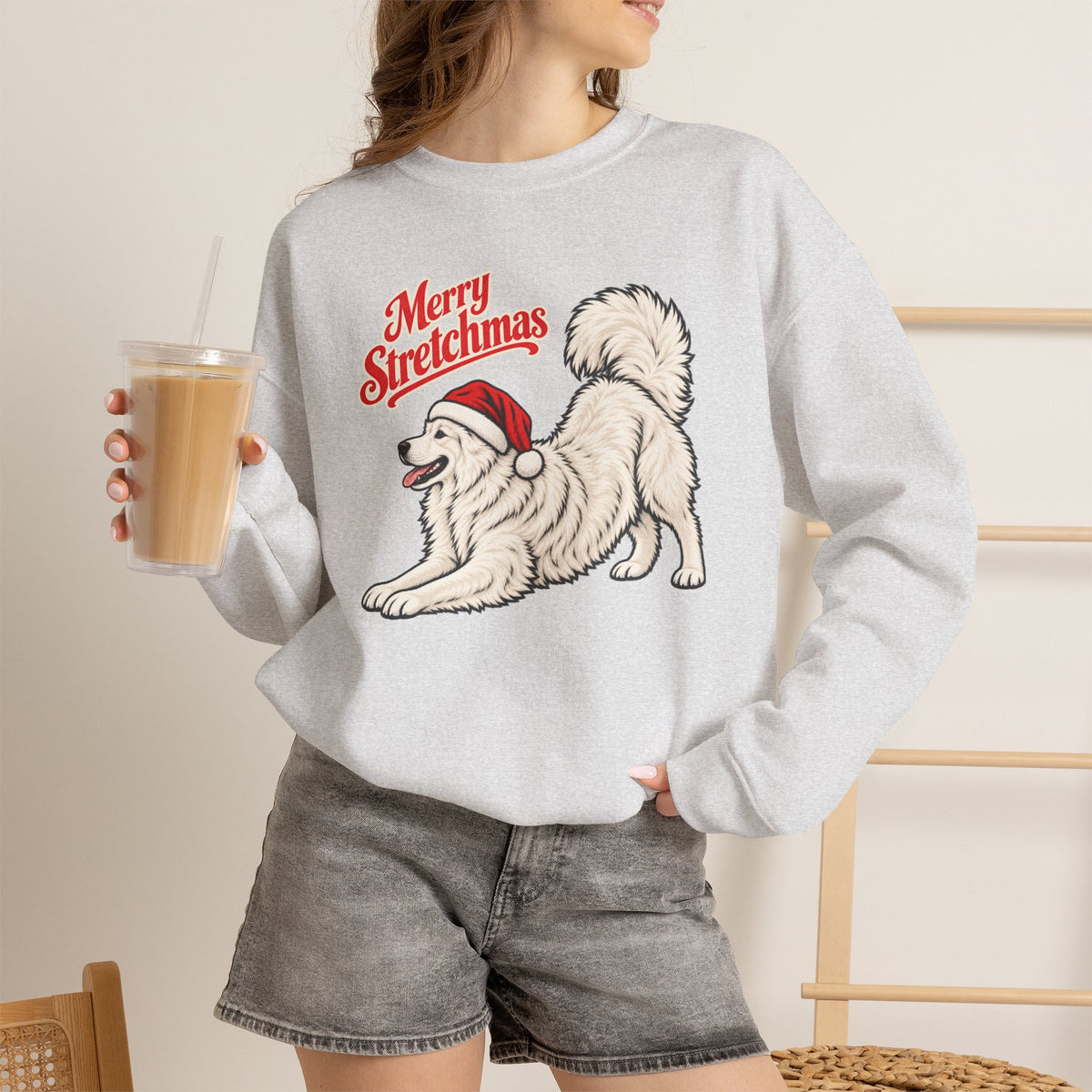 Samoyed Christmas Sweatshirt | Merry Stretchmas
