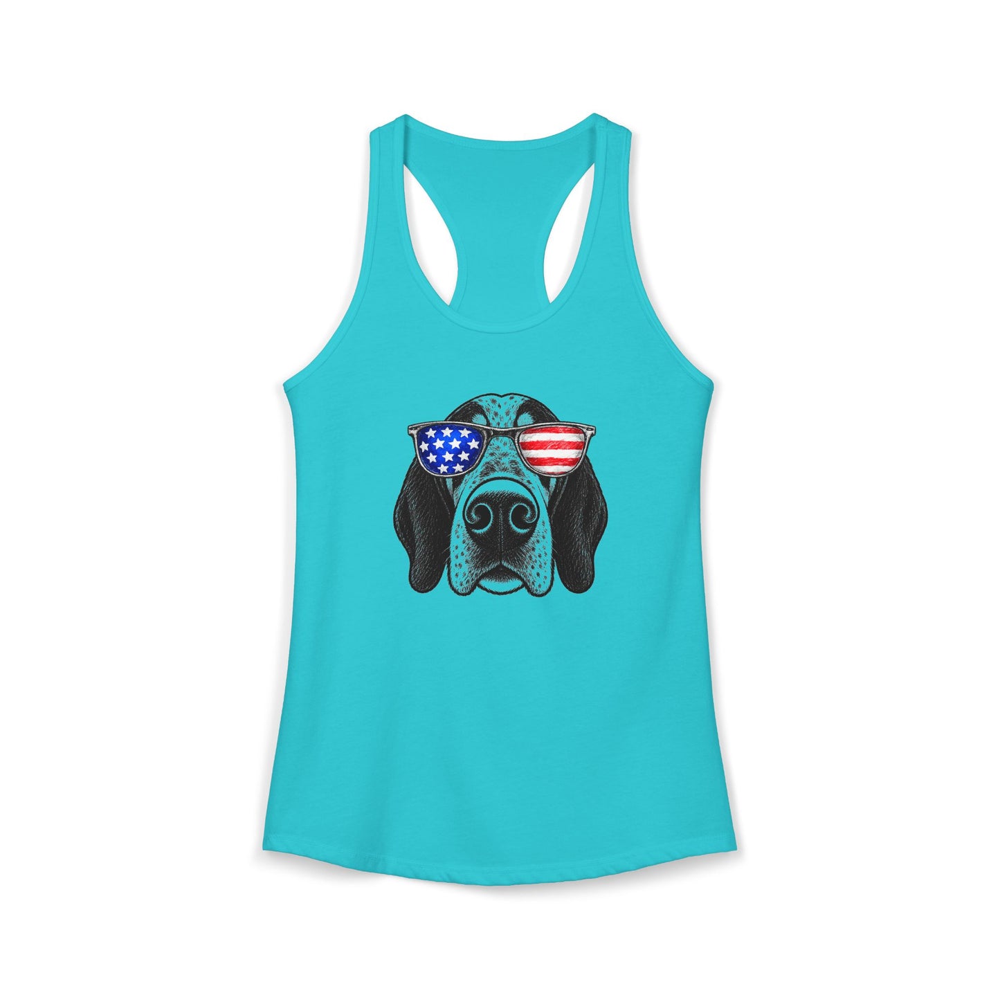 Red, White & BOOP Bluetick Coonhound - Women's Racerback Tanktop