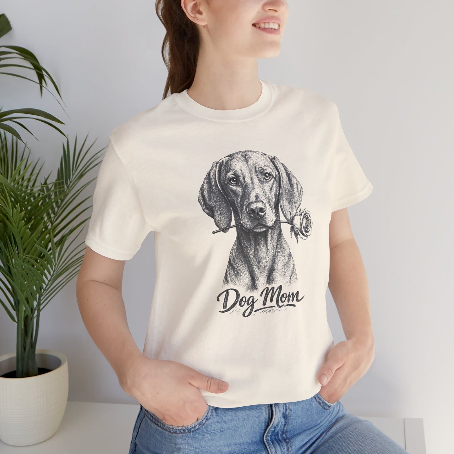Vizsla Dog Mom T-Shirt (Rose Collection)