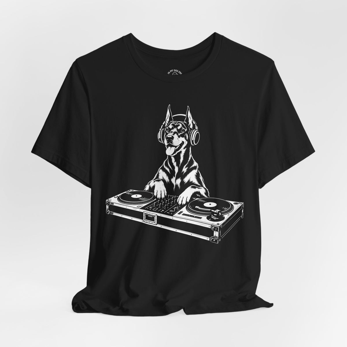 Doberman Pinscher DJ T-Shirt (Cropped Ears)