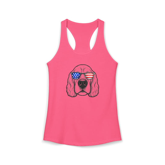 Red, White & BOOP American Cocker Spaniel - Women's Racerback Tanktop