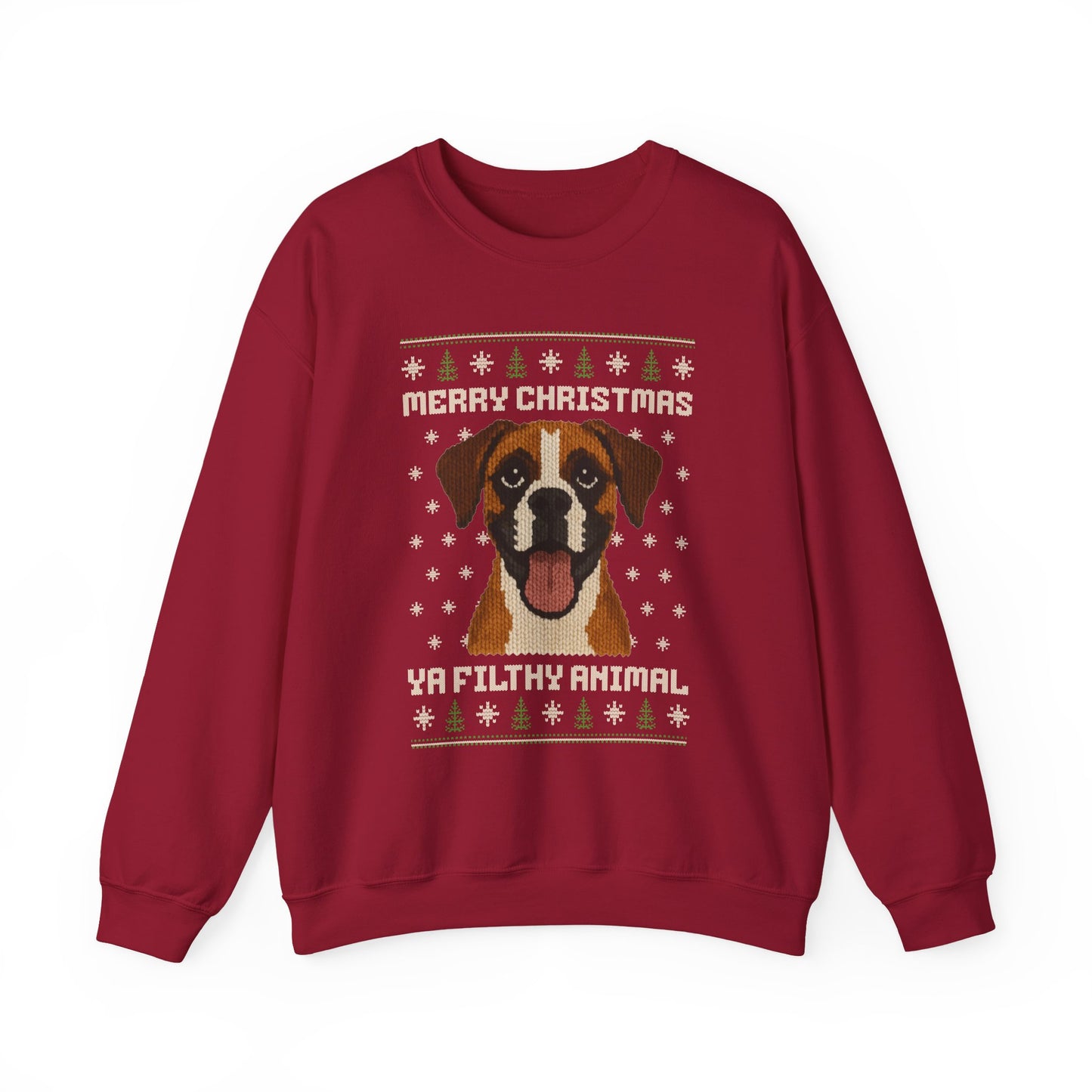 Boxer Merry Christmas Ya Filthy Animal Ugly Christmas Sweatshirt