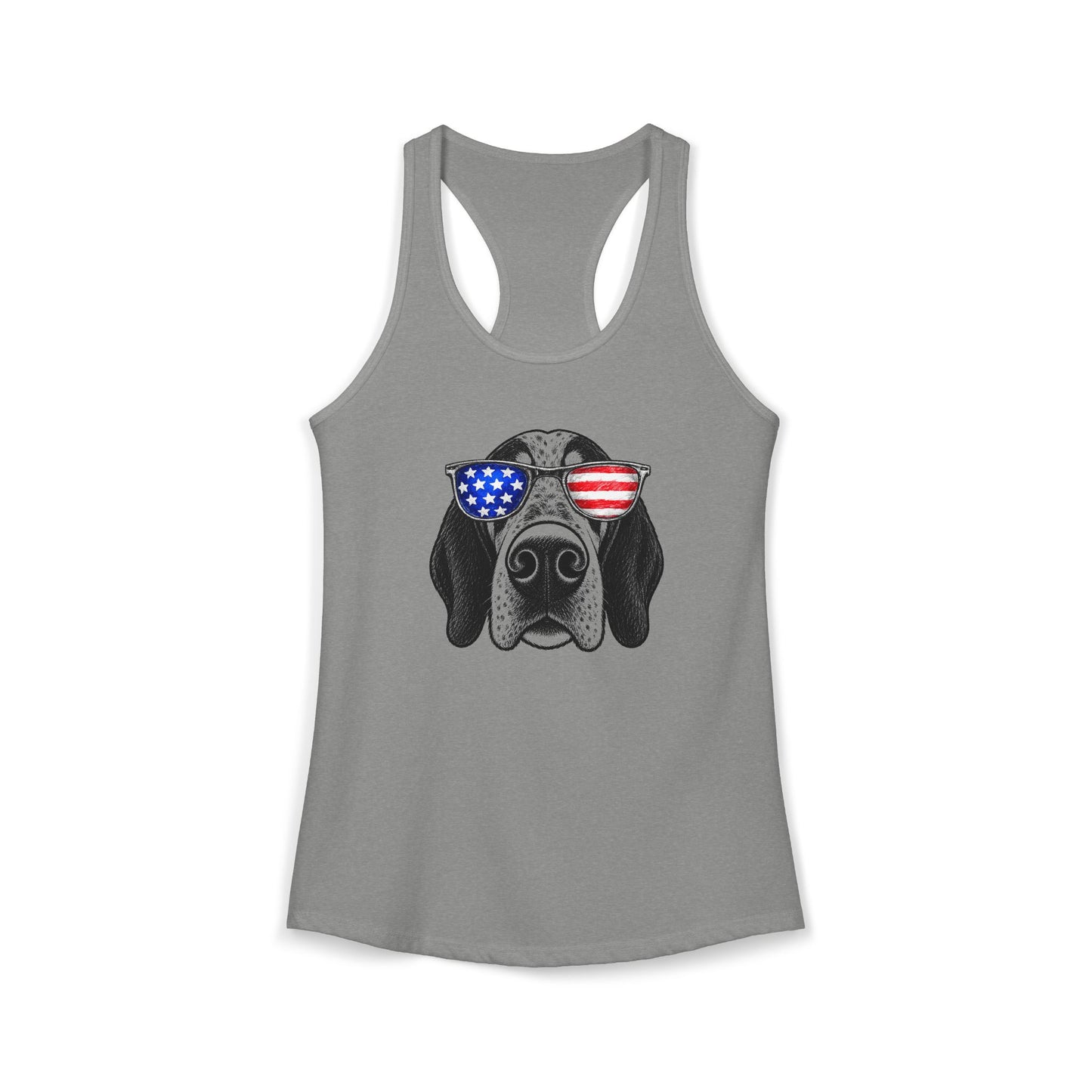 Red, White & BOOP Bluetick Coonhound - Women's Racerback Tanktop