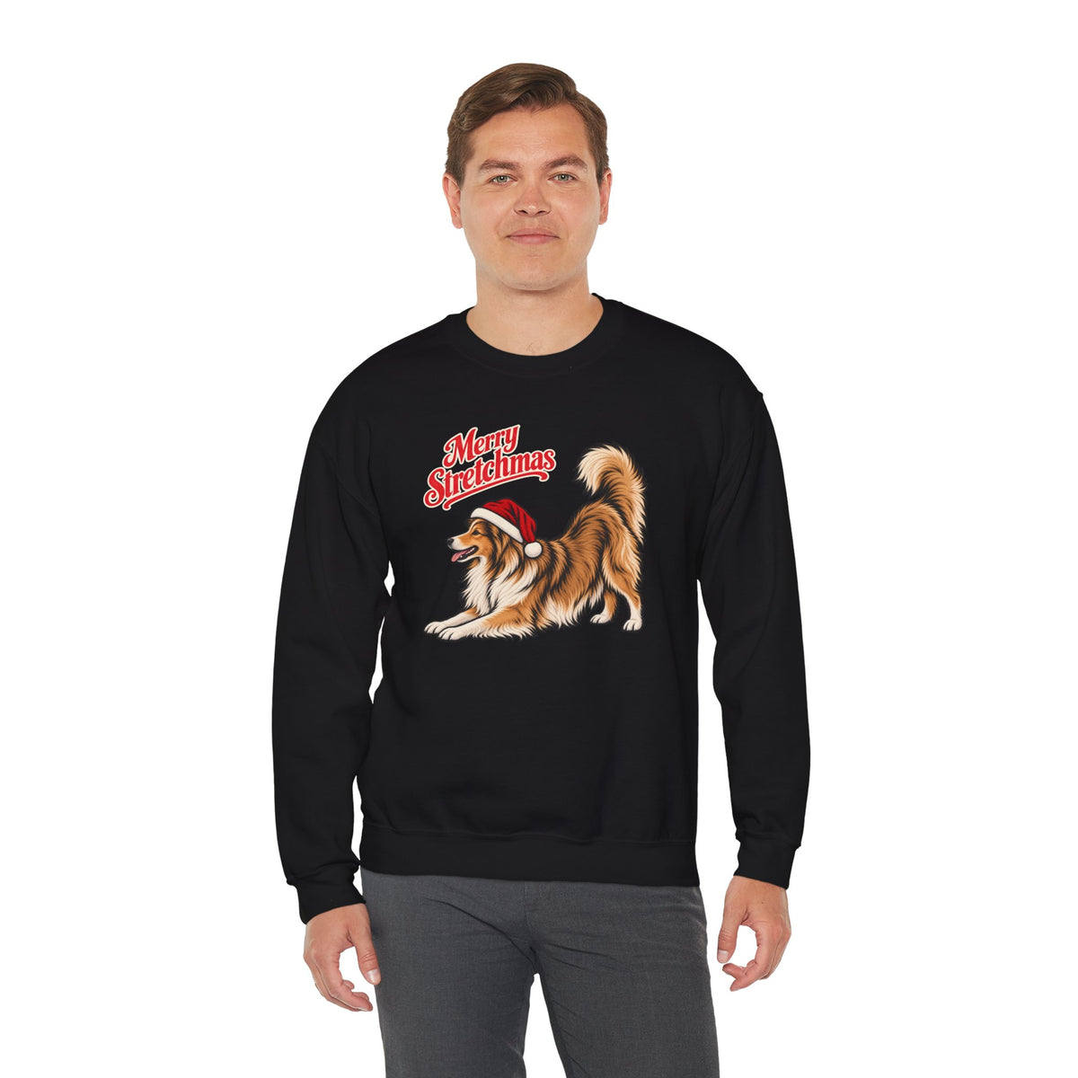 Sheltie Christmas Sweatshirt | Merry Stretchmas