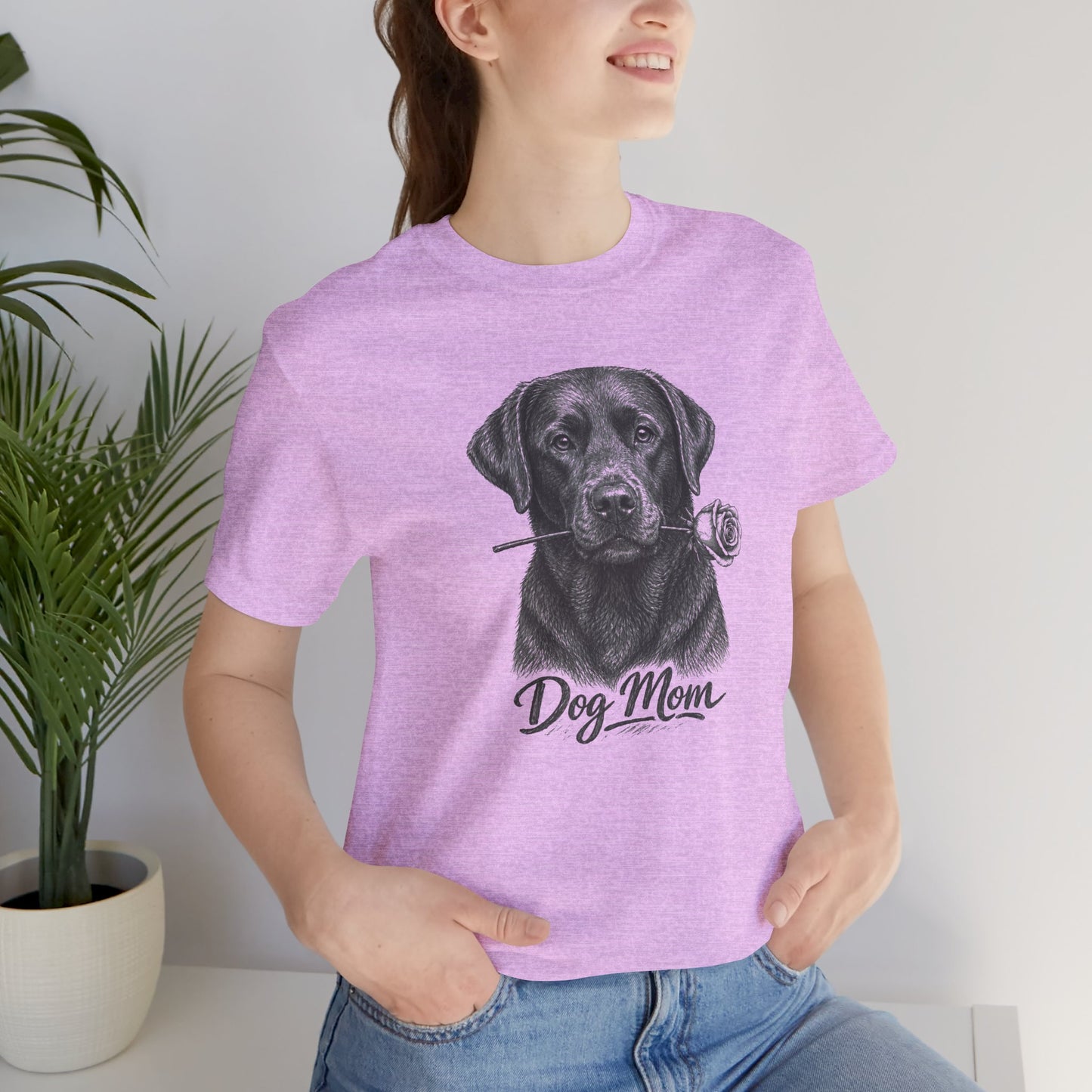 Chocolate Labrador Retriever Dog Mom T-Shirt (Rose Collection)
