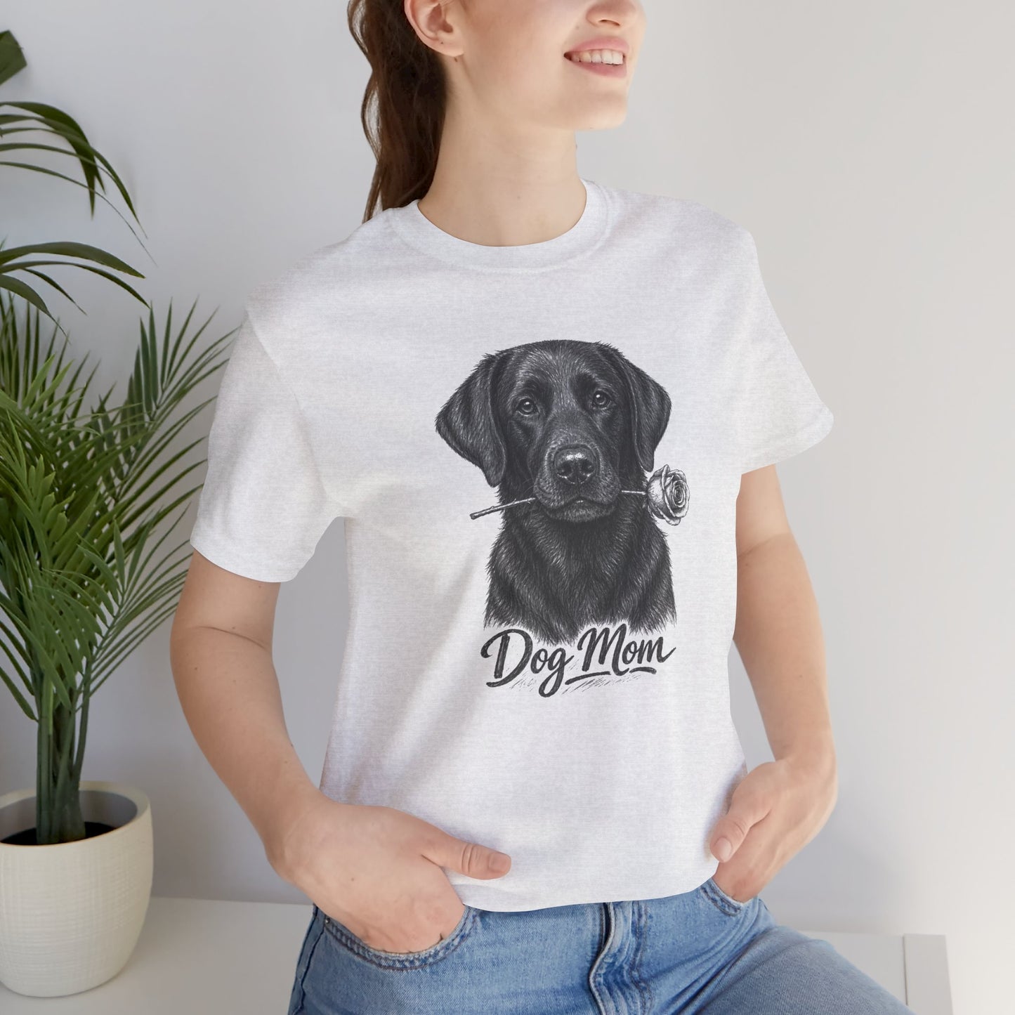 Black Labrador Retriever Dog Mom T-Shirt (Rose Collection)