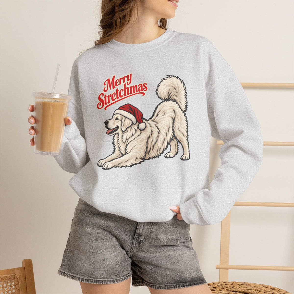 Great Pyrenees Christmas Sweatshirt | Merry Stretchmas