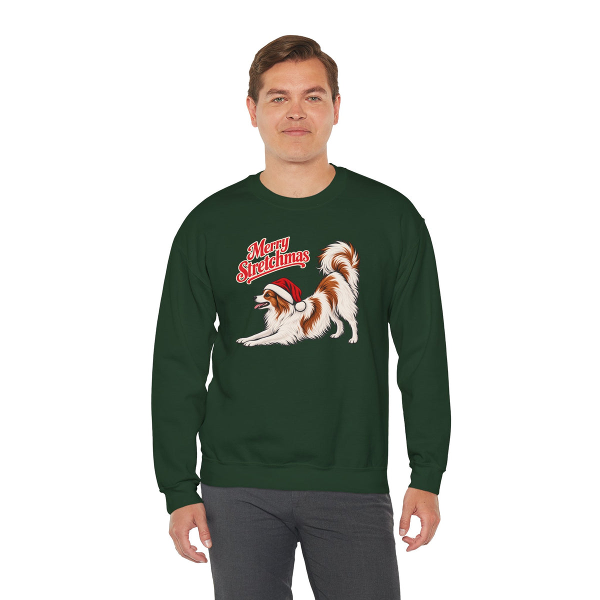 Papillon Christmas Sweatshirt | Merry Stretchmas