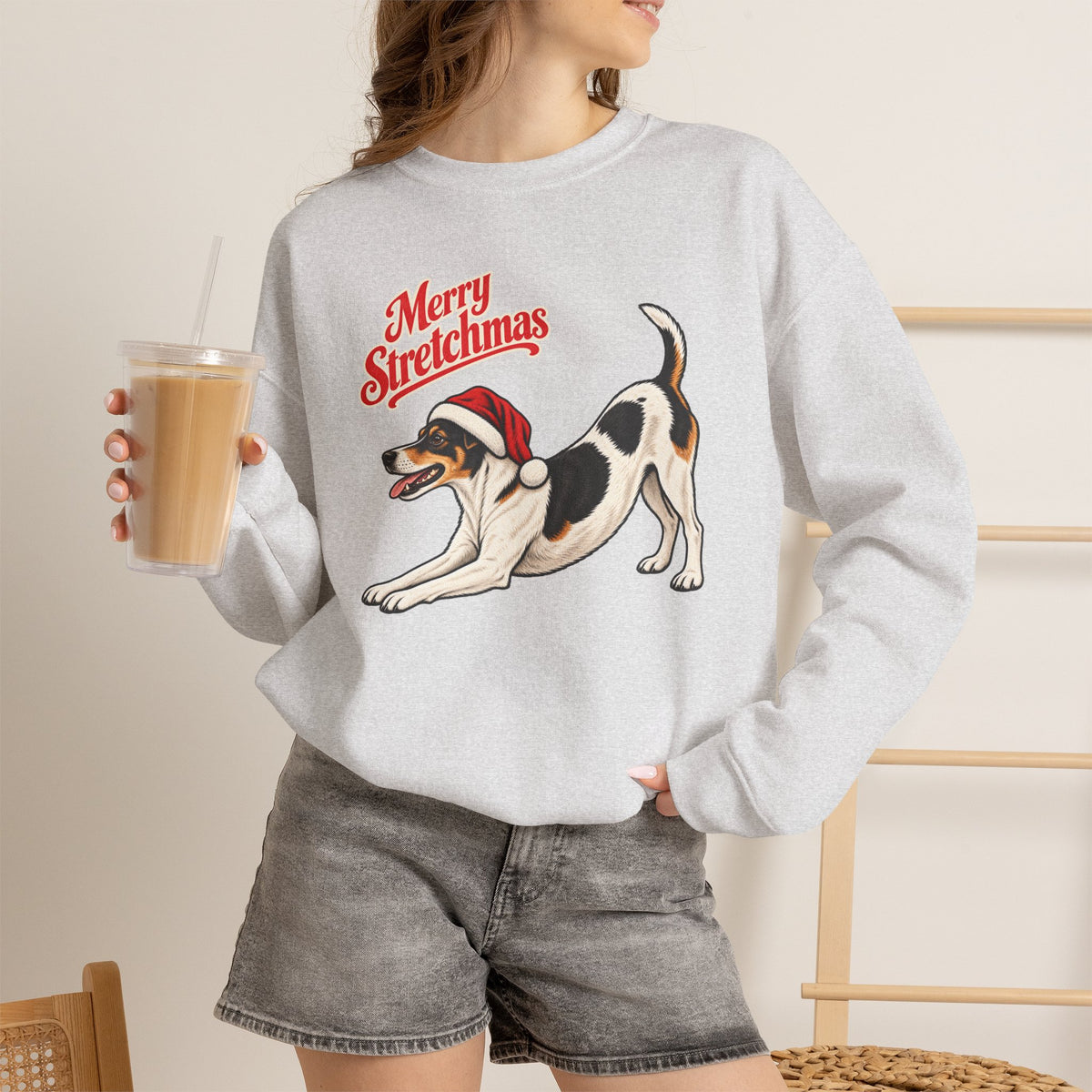 Rat Terrier Christmas Sweatshirt | Merry Stretchmas