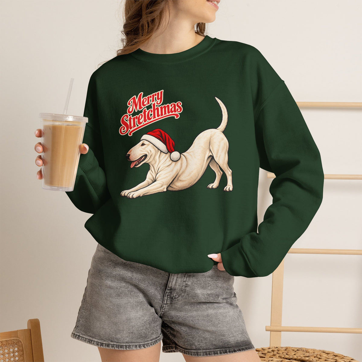 Bull Terrier Christmas Sweatshirt | Merry Stretchmas