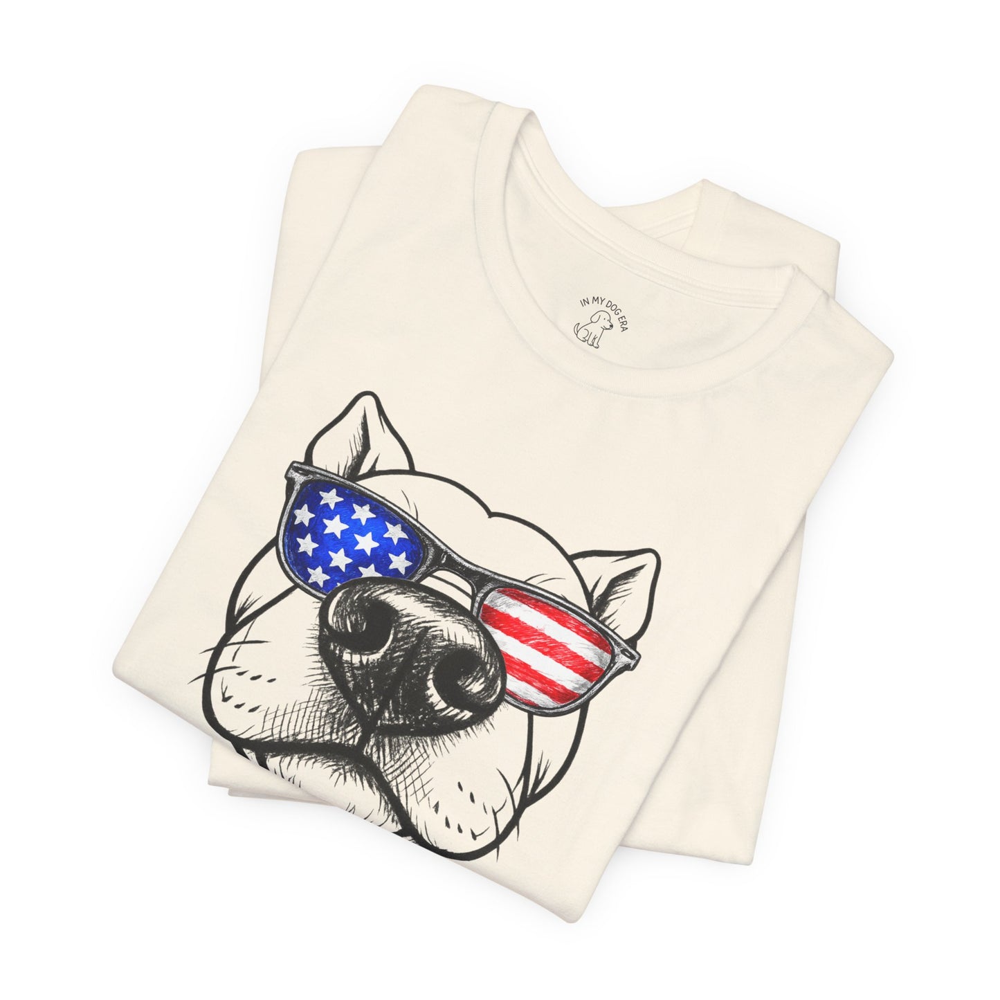Red, White & BOOP Pit Bull T-Shirt (Cropped Ears)
