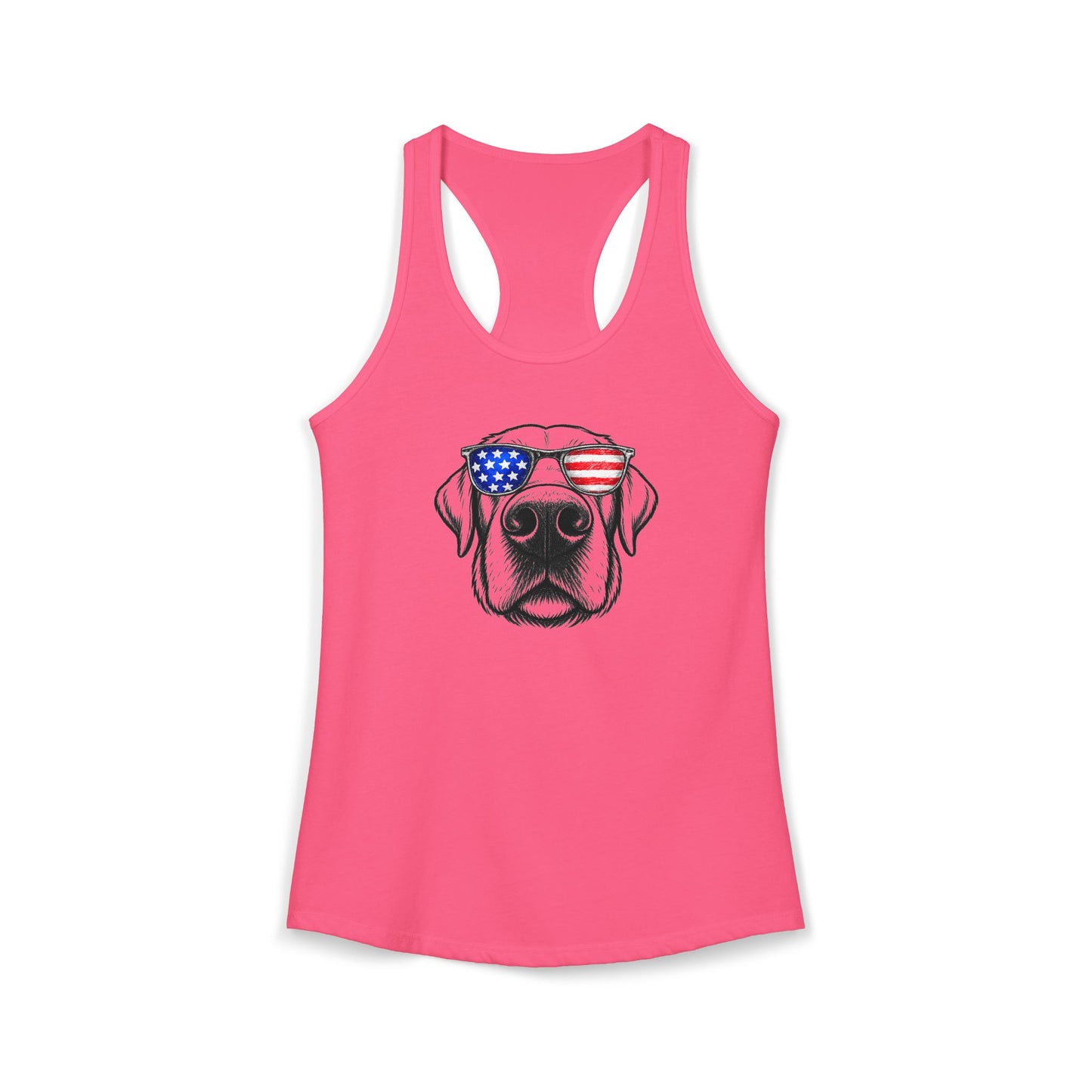Red, White & BOOP Yellow Labrador Retreiver - Women's Racerback Tanktop
