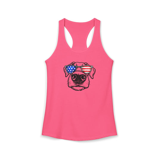 Red, White & BOOP Doberman - Women's Racerback Tanktop (Natural Ears)