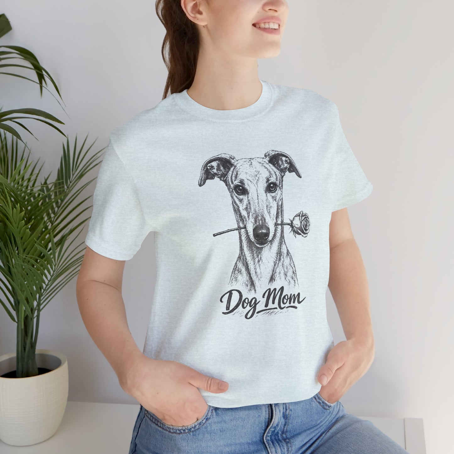 Greyhound Dog Mom T-Shirt (Rose Collection)