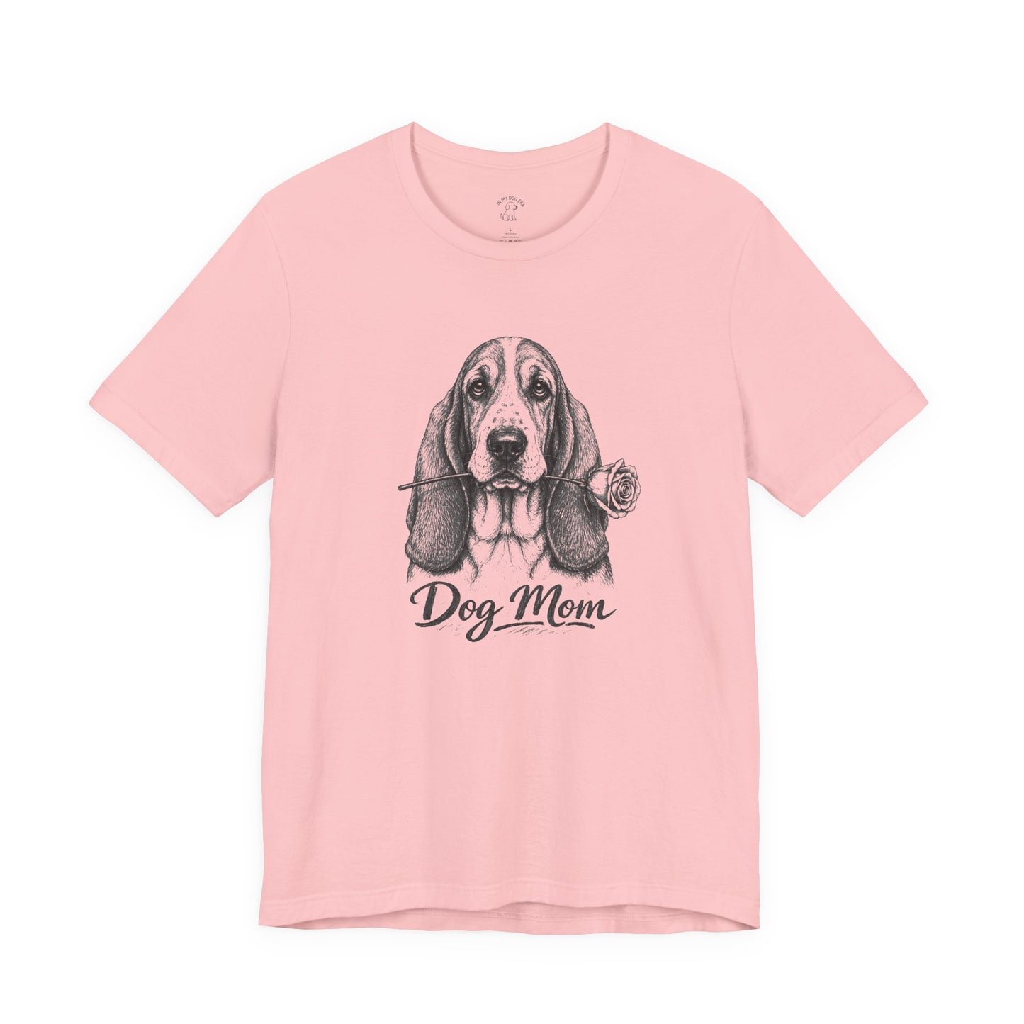 Basset Hound Dog Mom T-Shirt (Rose Collection)