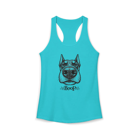 BOOP Doberman - Women's Racerback Tanktop (Cropped Ears)