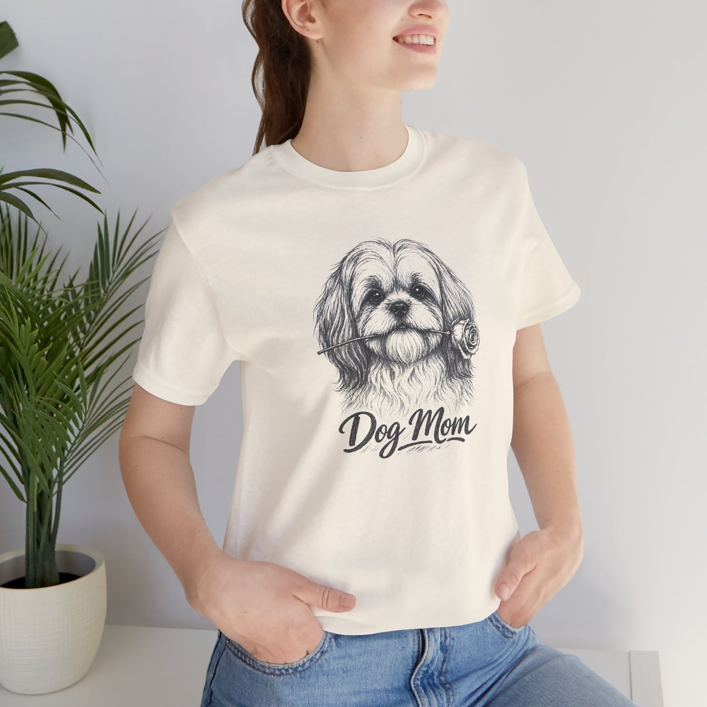 Shih Tzu Dog Mom T-Shirt (Rose Collection)