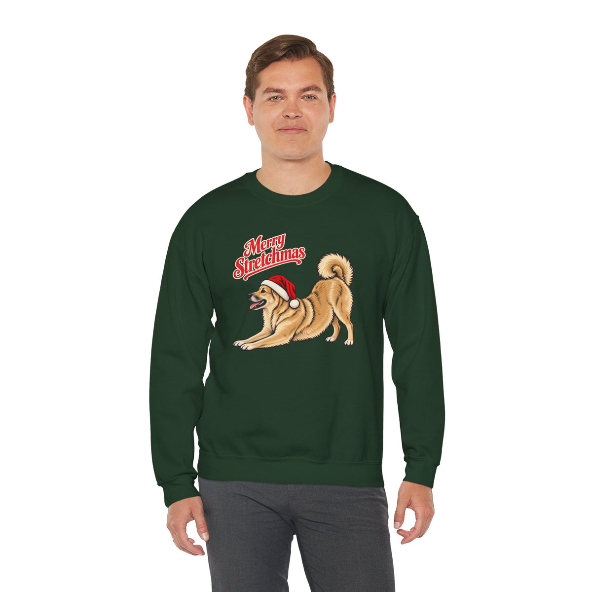 Norwegian Buhund Christmas Sweatshirt | Merry Stretchmas