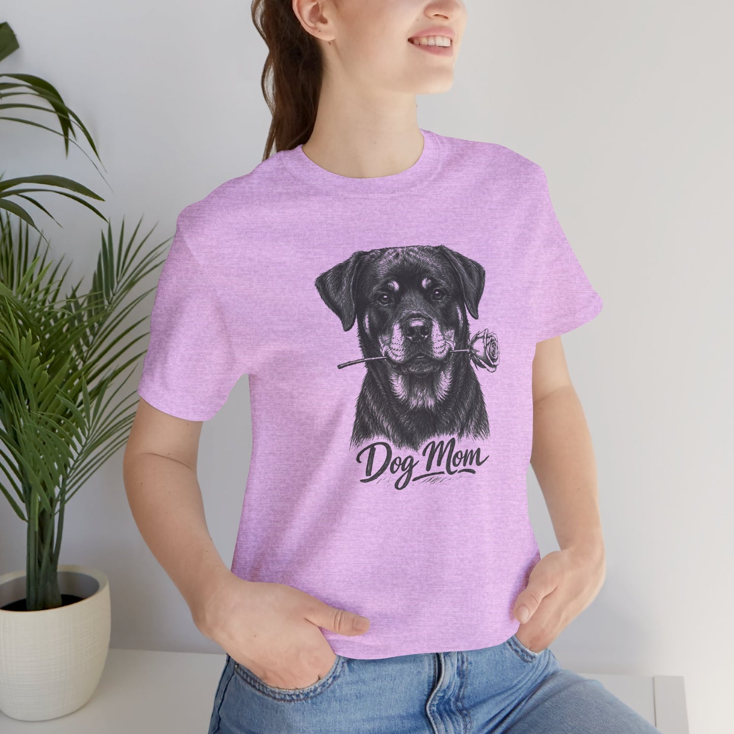 Rottweiler Dog Mom T-Shirt (Rose Collection)