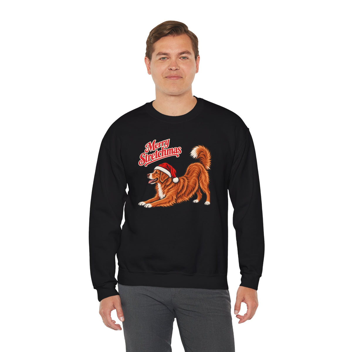 Nova Scotia Duck Tolling Retriever Christmas Sweatshirt | Merry Stretchmas