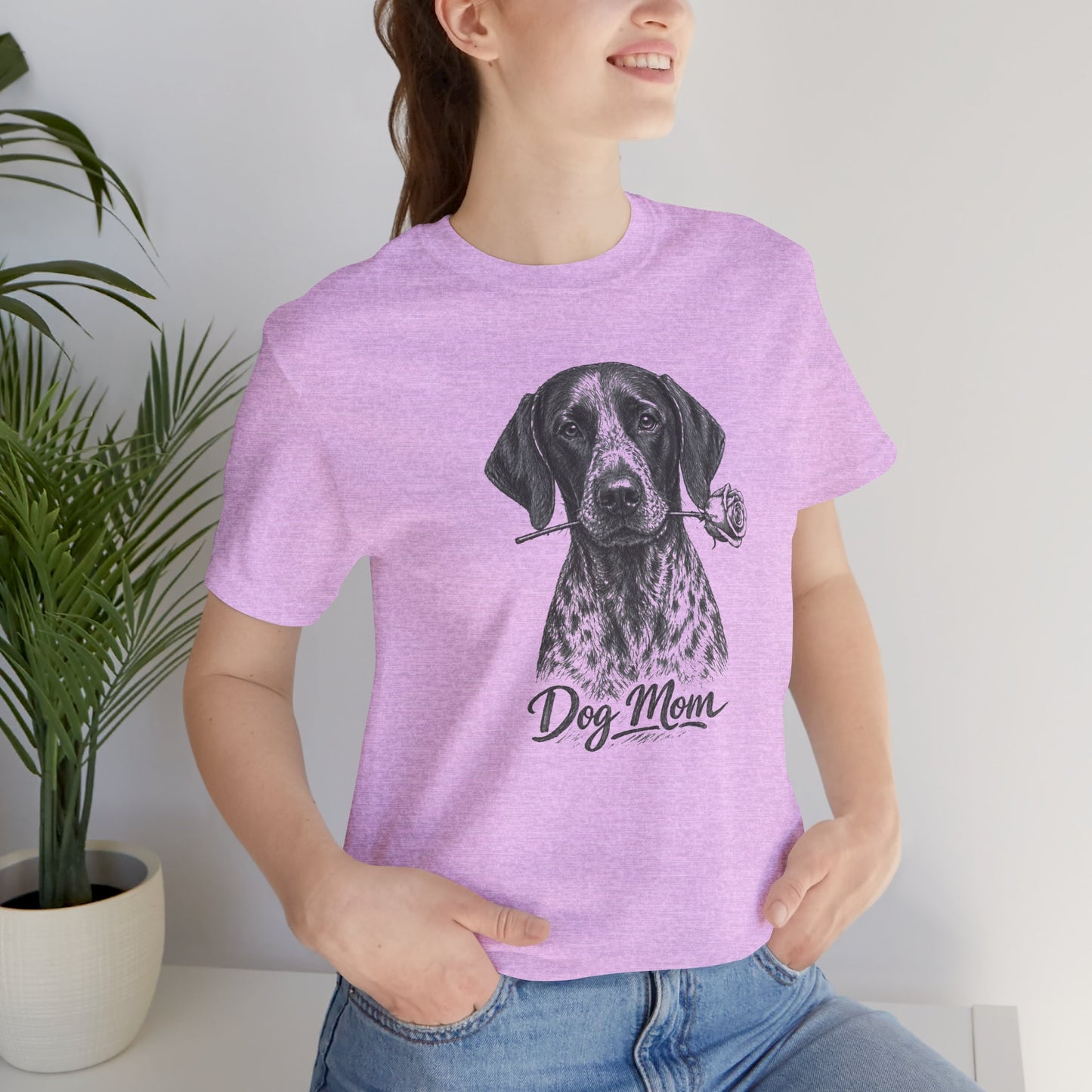 German Shorthaired Pointer GSP Dog Mom T-Shirt (Rose Collection)
