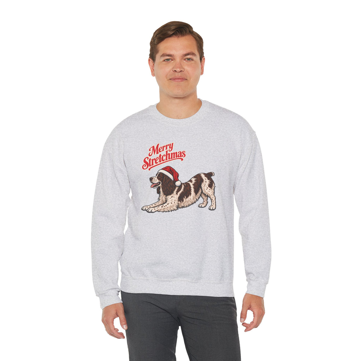 English Springer Spaniel Christmas Sweatshirt | Merry Stretchmas (Docked Tail)