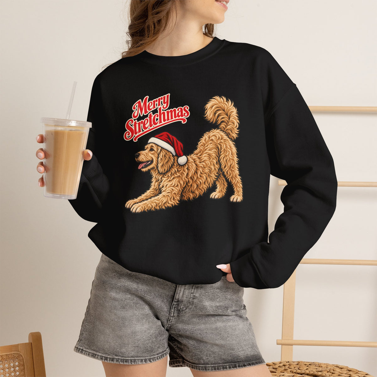 Goldendoodle Christmas Sweatshirt | Merry Stretchmas