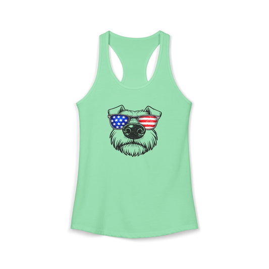 Red, White & BOOP Schnauzer - Women's Racerback Tanktop