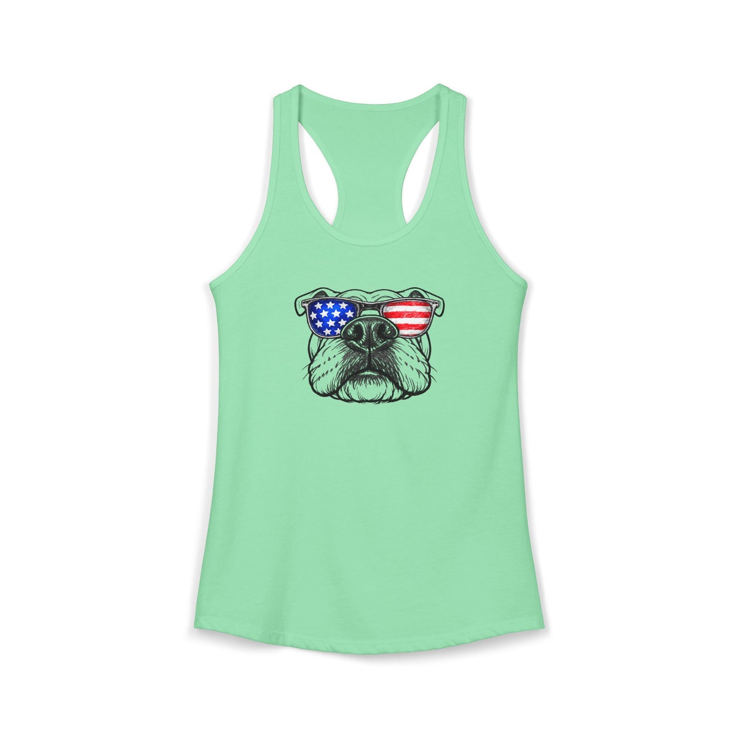 Red, White & BOOP English Bulldog - Women's Racerback Tanktop