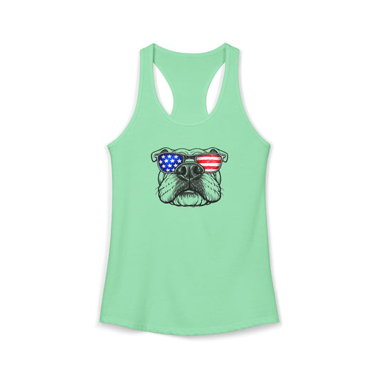 Red, White & BOOP English Bulldog - Women's Racerback Tanktop