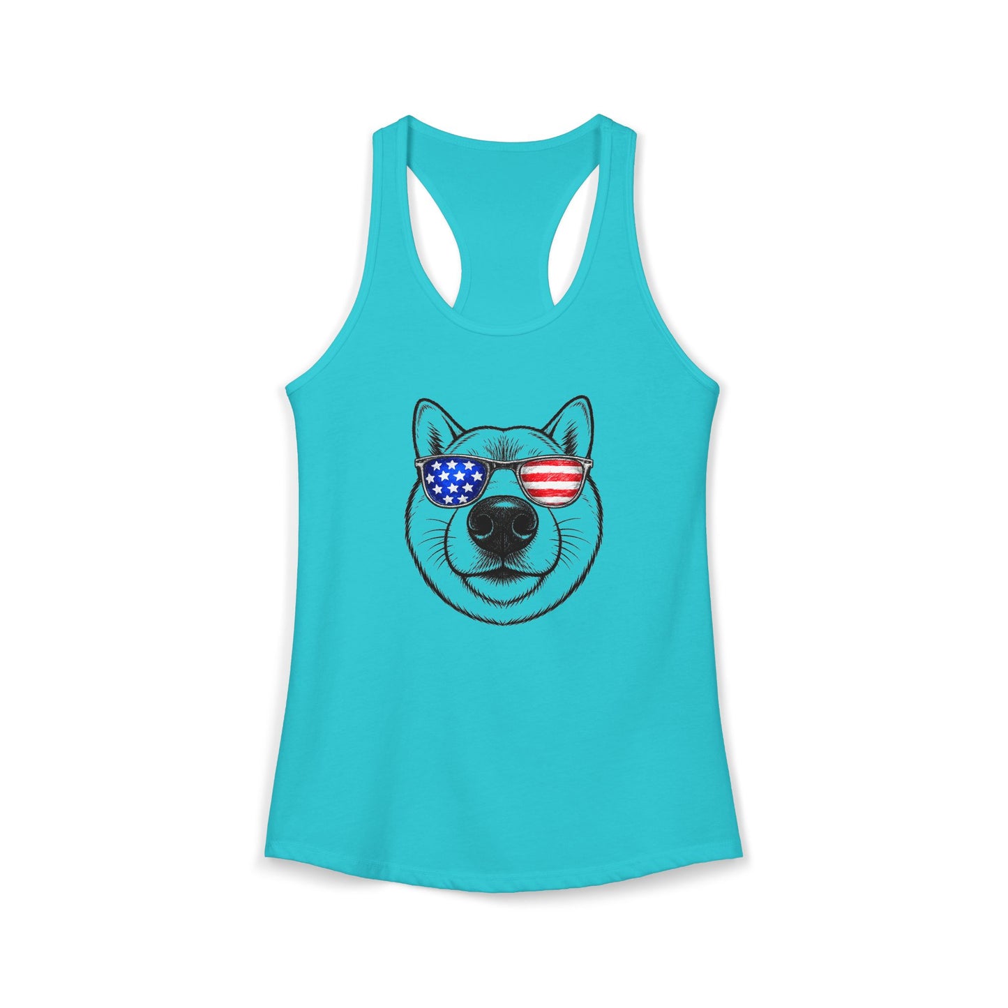Red, White & BOOP Shiba Inu - Women's Racerback Tanktop