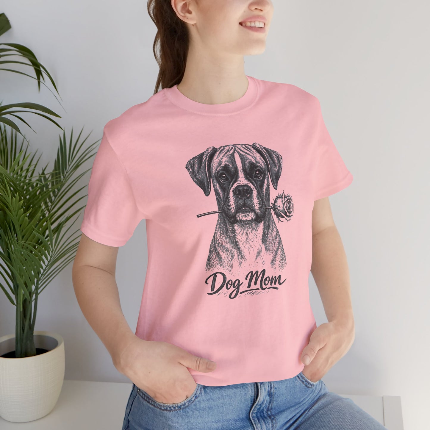 Boxer Dog Mom T-Shirt (Rose Collection)