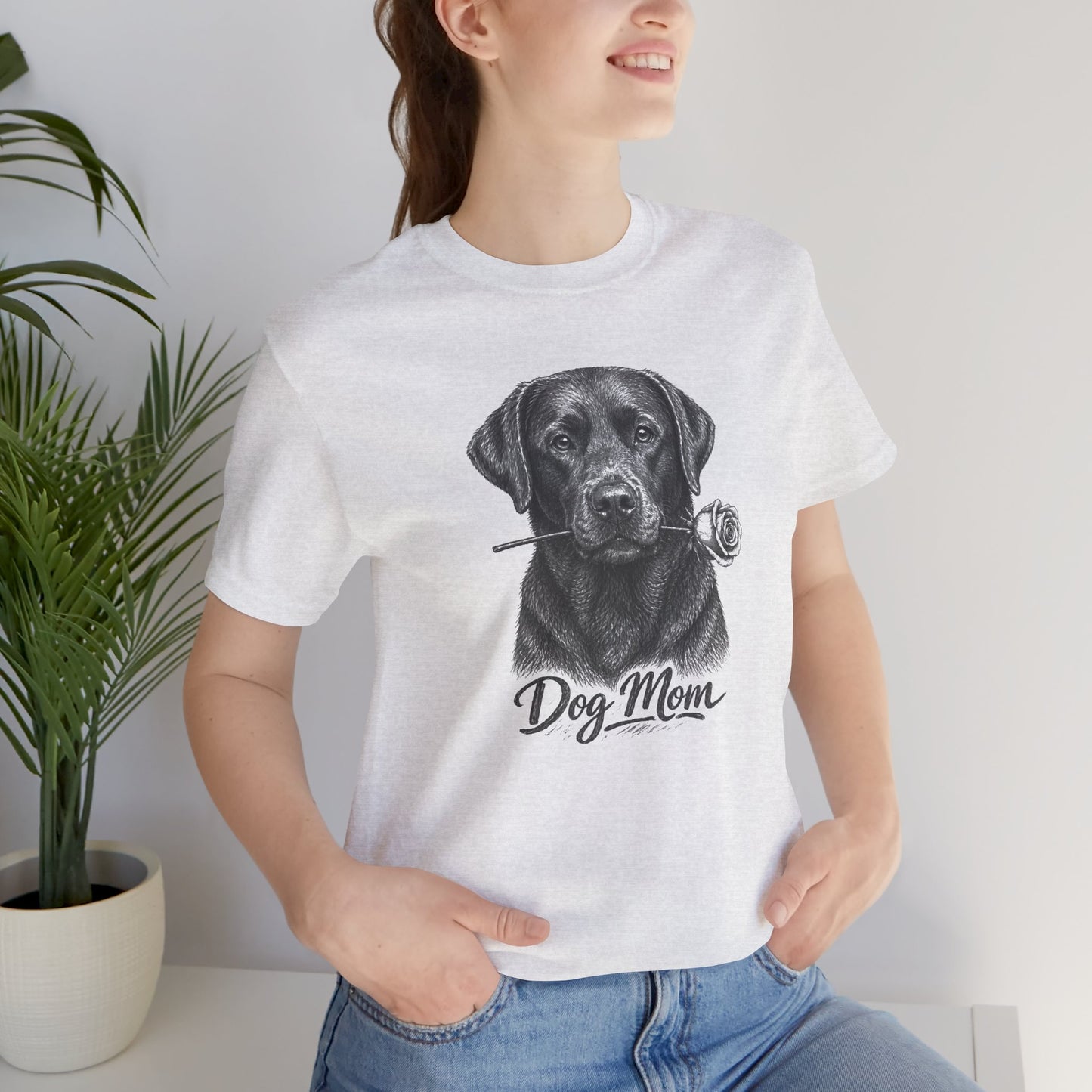 Chocolate Labrador Retriever Dog Mom T-Shirt (Rose Collection)