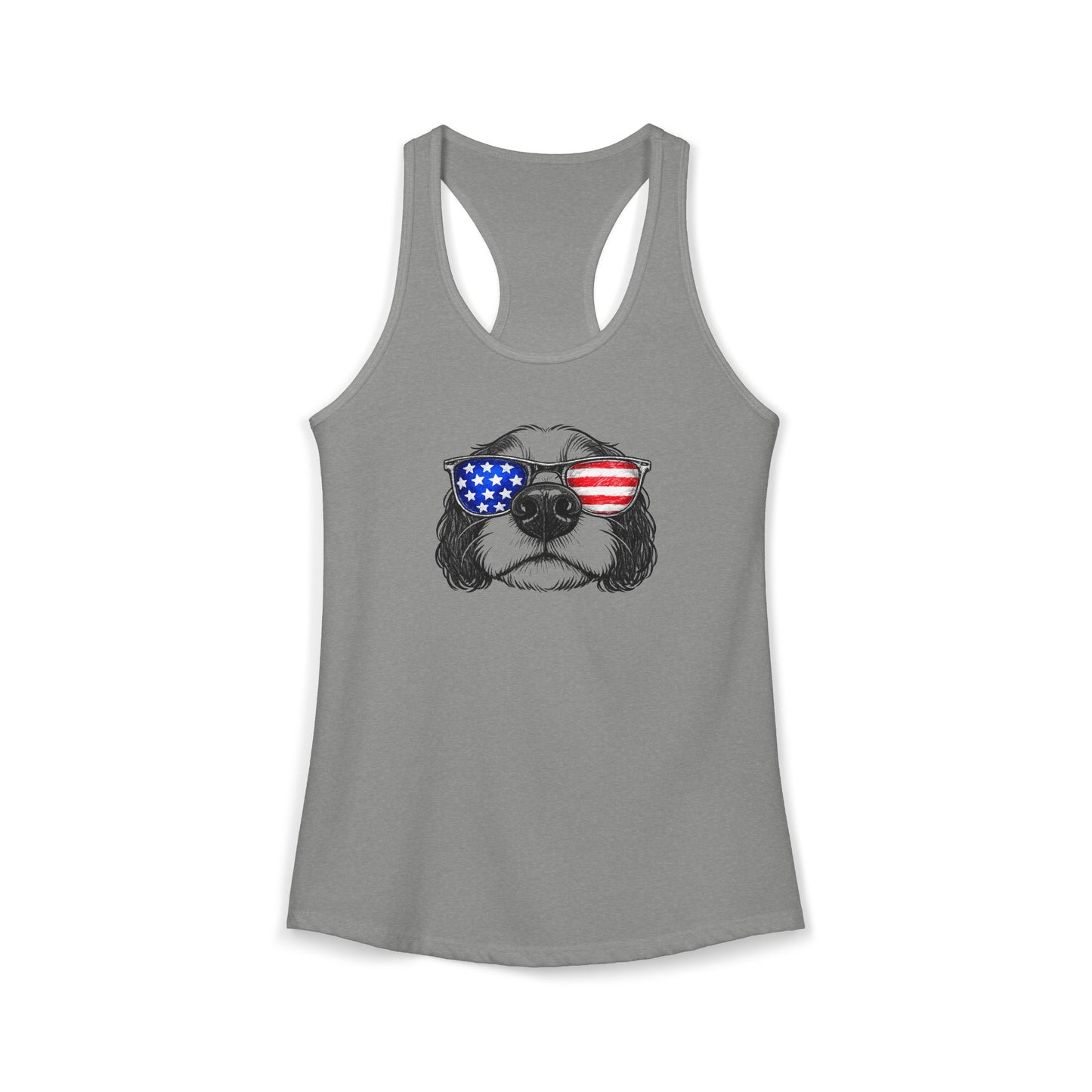 Red, White & BOOP Cavalier King Charles Spaniel - Women's Racerback Tanktop