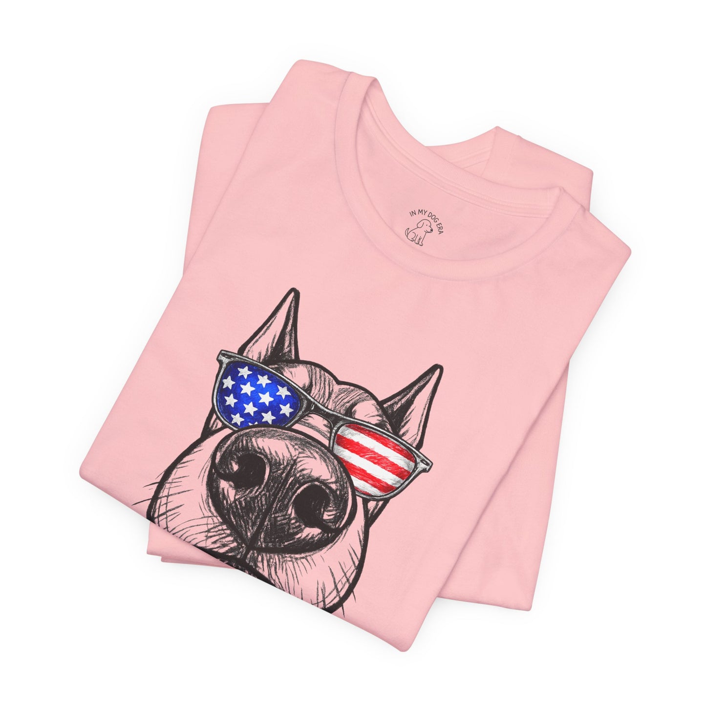 Red, White & BOOP Doberman T-Shirt (Cropped Ears)