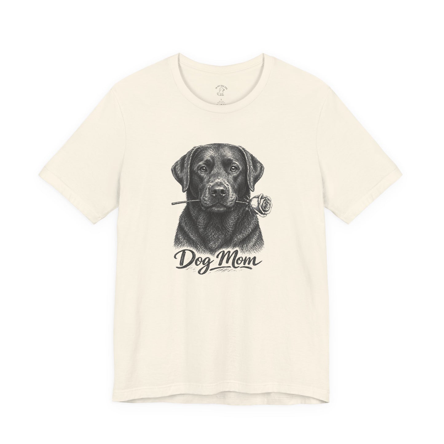 Chocolate Labrador Retriever Dog Mom T-Shirt (Rose Collection)