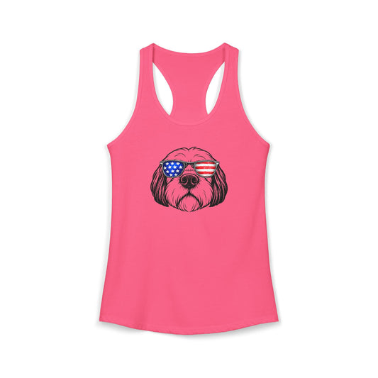 Red, White & BOOP Shih Tzu - Women's Racerback Tanktop