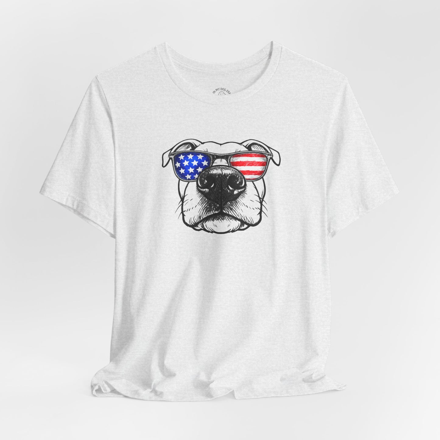 Red, White & BOOP Pit Bull T-Shirt (Natural Ears)