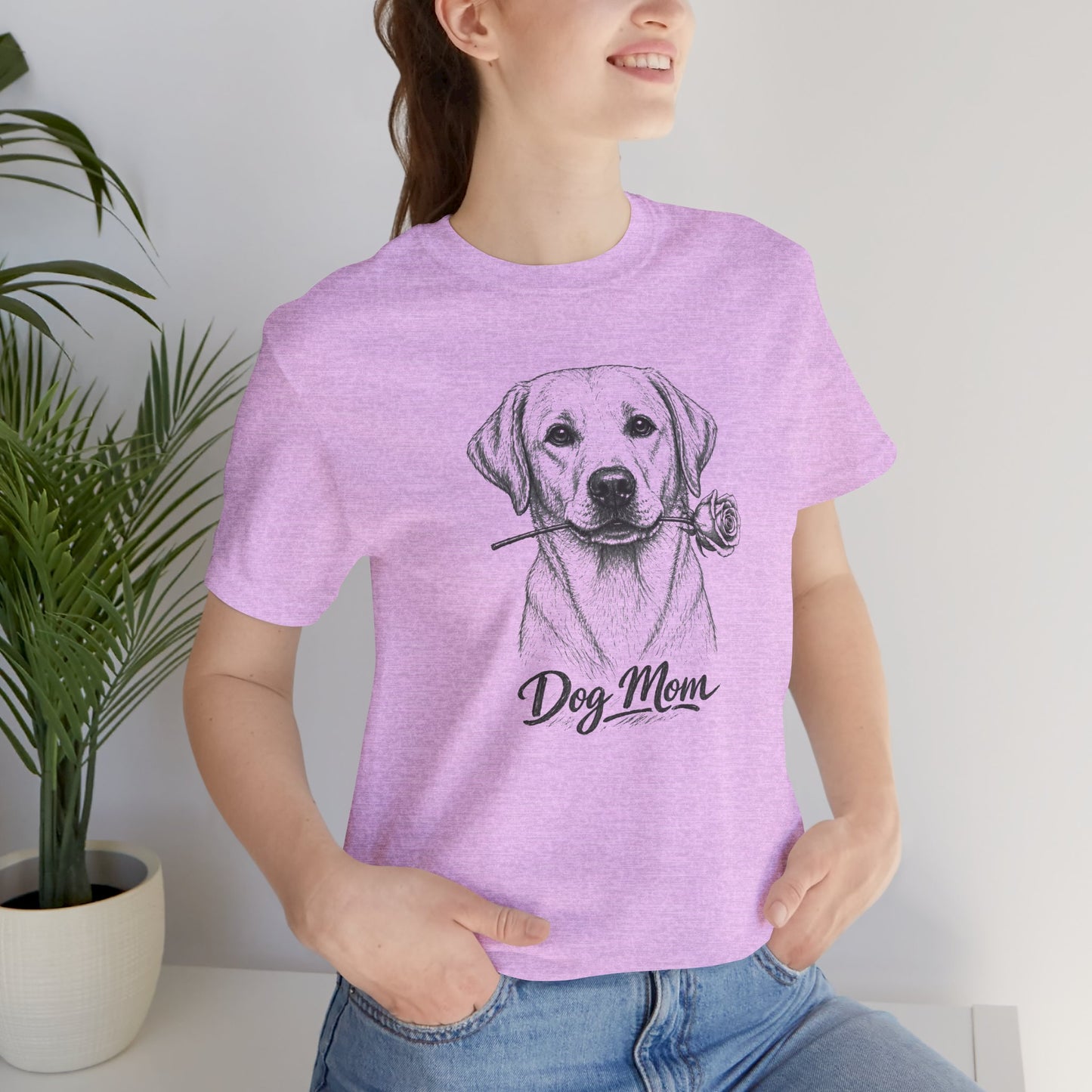 Yellow Labrador Retriever Dog Mom T-Shirt (Rose Collection)