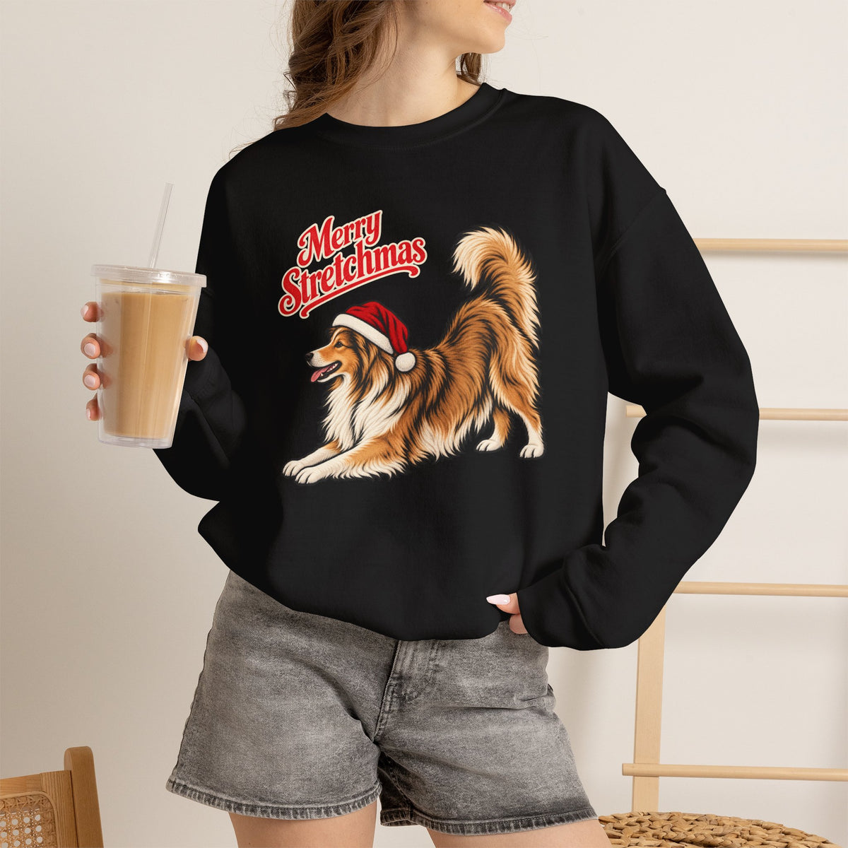 Sheltie Christmas Sweatshirt | Merry Stretchmas