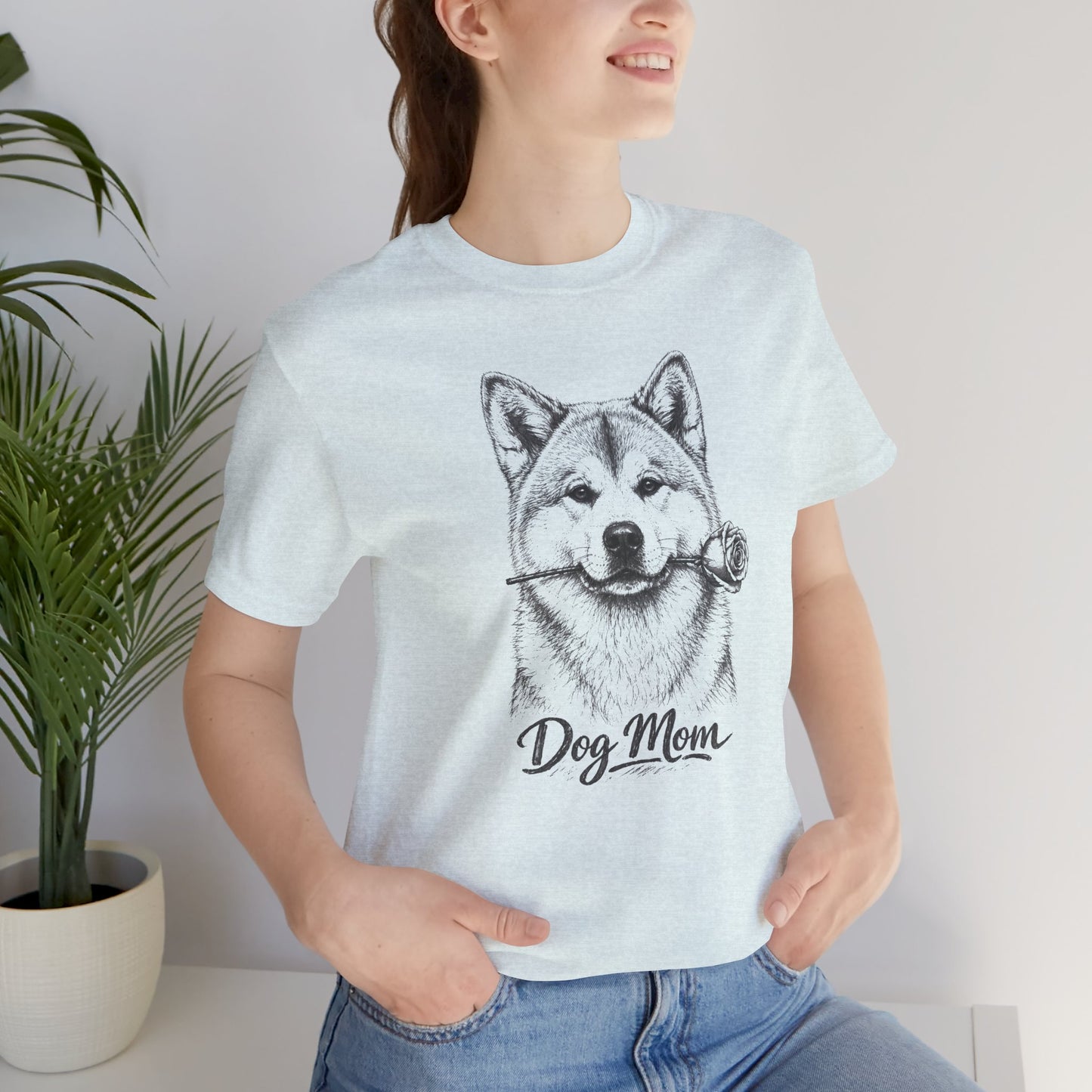 Akita Dog Mom T-Shirt (Rose Collection)