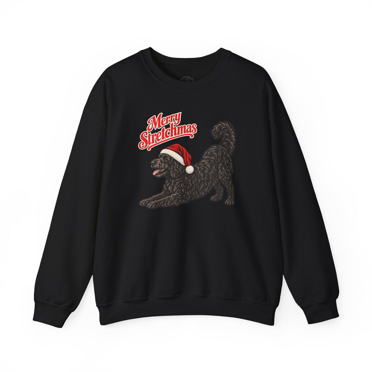 Black Goldendoodle Christmas Sweatshirt | Merry Stretchmas