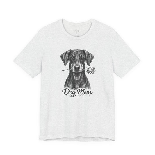 Doberman Dog Mom T-Shirt (Rose Collection) - Natural Ears