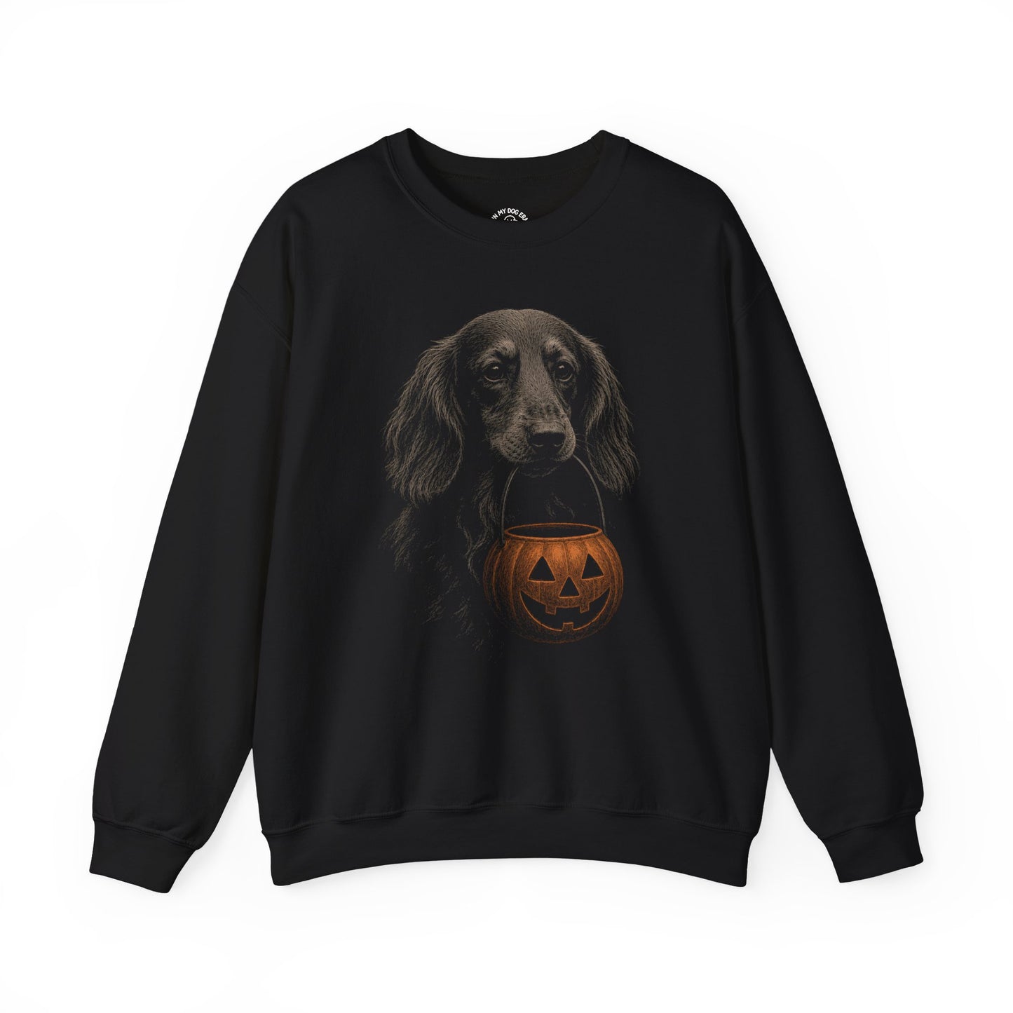 Long-Haired Dachshund Halloween Sweatshirt – Boop or Treat